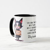 Gothik Grusel Psycho Süße Katze mit Axt Tasse (Vorderseite Links)