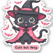 Gothik-Kätzchen in Rosa � süß, aber verhexte Overs Aufkleber (Vorderseite)