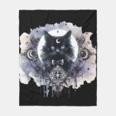 Gothik-Katze Fleecedecke (Vorderseite)