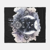 Gothik-Katze Fleecedecke (Vorderseite (Horizontal))
