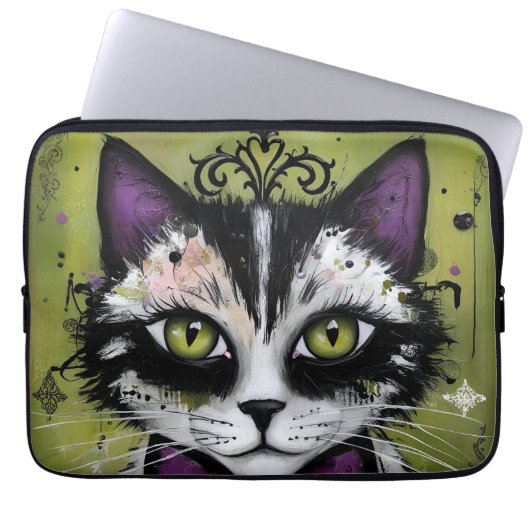 Gothik-Katze Laptopschutzhülle (Vorderseite)