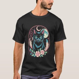 Gothik-Katzen-Mondphasen Mond-Traumfänger Cottagec T-Shirt