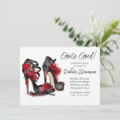 Gothion Stilettos mit Rote Rosen Abschluss Einladung (Stehend Vorderseite)
