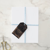 Gothisch dankbare Typografie mit dunklen Rosen Geschenkanhänger (Mit Garn)