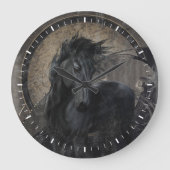 Gothisch-Friesenpferd Große Wanduhr (Vorderseite)