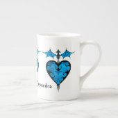 Gothisch viktorianisches Vampirherz in blau Porzellantasse (Rechts)