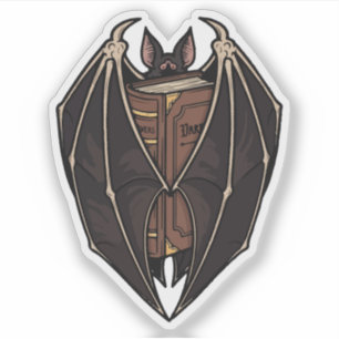 Gothische Fledermaus liest dunkles Zauberbuch Aufkleber