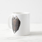 Gothische Fledermaus liest dunkles Zauberbuch Kaffeetasse (Vorderseite Links)