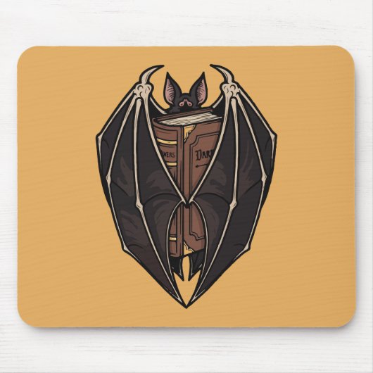 Gothische Fledermaus liest dunkles Zauberbuch Mousepad (Vorne)