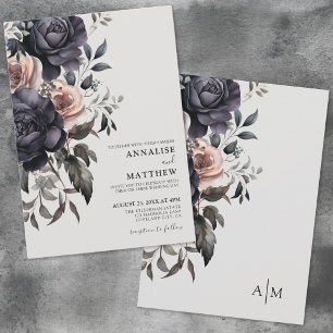 Gothische Florale Hochzeit Einladung