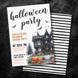 Gothische Geisterhaus-Halloweenparty Einladung