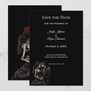 Gothische Halloween-Hochzeit Save-the-Date-Einladu Ankündigung