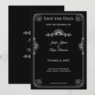 Gothische Halloween-Hochzeit Save-the-Date-Einladu Ankündigung