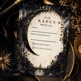 Gothische himmlische Hochzeit RSVP Karte