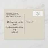 Gothische Hochzeit speichern das Datum Postkarte (Rückseite)
