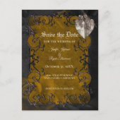 Gothische Hochzeit speichern das Datum Postkarte (Vorderseite)