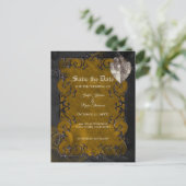 Gothische Hochzeit speichern das Datum Postkarte (Stehend Vorderseite)