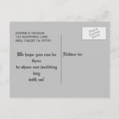 Gothische Hochzeit speichern das Datum Postkarte (Rückseite)