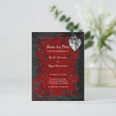 Gothische Hochzeit speichern das Datum Postkarte (Stehend Vorderseite)