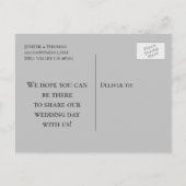 Gothische Hochzeit speichern Sie das Datum Postkar Ankündigungspostkarte (Rückseite)