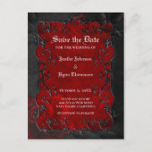 Gothische Hochzeit speichern Sie das Datum Postkar Ankündigungspostkarte (Vorderseite)