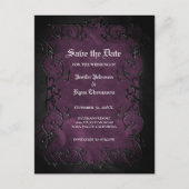 Gothische Hochzeit speichern Sie das Datum Postkar Ankündigungspostkarte (Vorderseite)