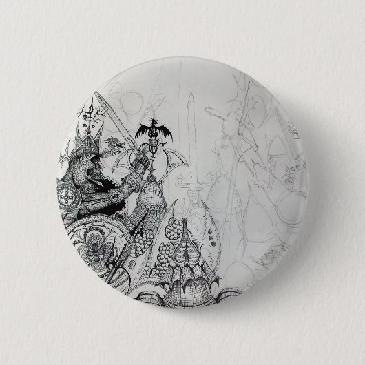 GOTHISCHE KRIEGER, Barbarische Ritter, Fantasie Button (Vorderseite)
