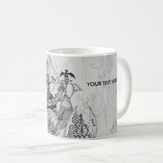 GOTHISCHE KRIEGER, Barbarische Ritter, Fantasie Kaffeetasse (VorderseiteRechts)