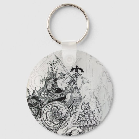 GOTHISCHE KRIEGER, Barbarische Ritter, Fantasie Schlüsselanhänger (Vorderseite)