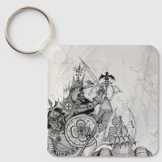 GOTHISCHE KRIEGER, Barbarische Ritter, Fantasie Schlüsselanhänger (Vorderseite)