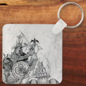 GOTHISCHE KRIEGER, Barbarische Ritter, Fantasie Schlüsselanhänger (Rückseite)