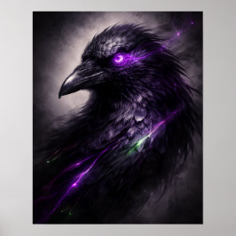 Gothische Lila-Raben-Wandkunst Poster