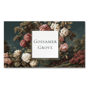 Gothische melancholische Rosenflusslandschaft Gold Magnetische Visitenkarte