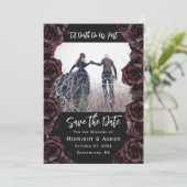 Gothische Rose bis zum Tod machen uns Save the Dat Date (Stehend Vorderseite)