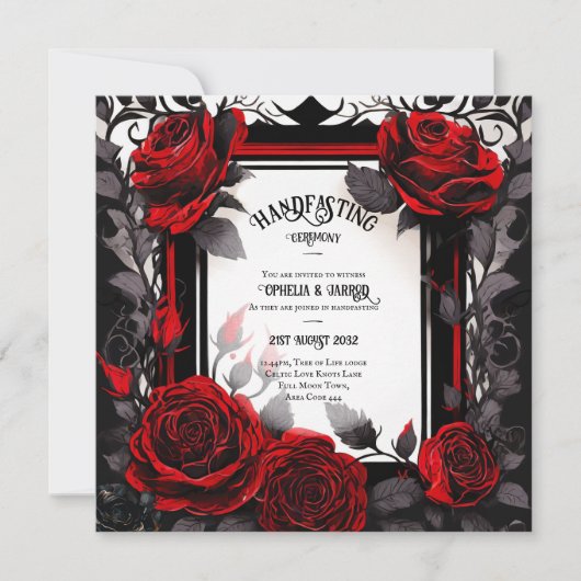 GOTHISCHE ROSE ZUR BEHANDLUNG VON ZEREMONIENAUFFOR EINLADUNG (Vorderseite)