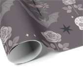gothische Rosen & Fledermäuse Geschenkpapier (Rolleneckpunkt)