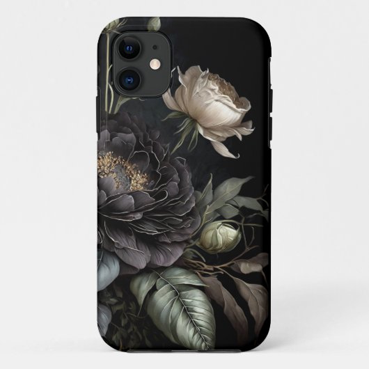 Gothische Rosenanordnung schwarze Blume Case-Mate iPhone Hülle (Rückseite)
