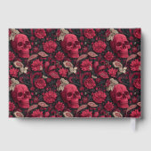 Gothische Rote Blumenschädel Gästebuch (Rückseite)