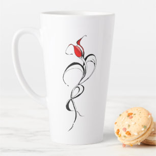 Gothische Rote Rosen Dame Surrealer Stammes-Tätowi Milchtasse