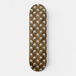 Gothische Schädel auf Kupfer Skateboard