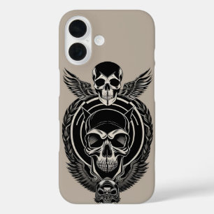 Gothische Schädelkunst mit aufwendigen Details iPhone 16 Hülle