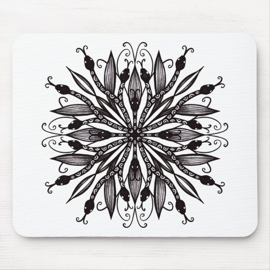 Gothische Schlangen schwarz-weiß Mousepad (Vorne)