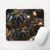 GOTHISCHE SCHWARZE HALLOWEEN PUMPKINE MIT GOLD-BLÄ MOUSEPAD (Mit Mouse)