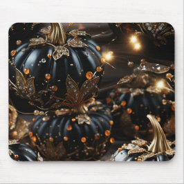 GOTHISCHE SCHWARZE HALLOWEEN PUMPKINE MIT GOLD-BLÄ MOUSEPAD