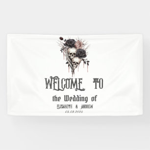 Gothische schwarze Rosen Totenköpfe Banner
