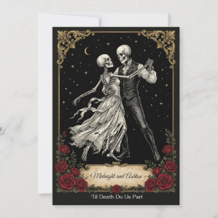 Gothische Skelett Hochzeitseinladung Tanzende Lieb Einladung