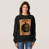 Gothische Skeletthände makabrer Jack-o-lantern Sweatshirt (Vorne ganz)
