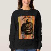 Gothische Skeletthände makabrer Jack-o-lantern Sweatshirt (Vorderseite)