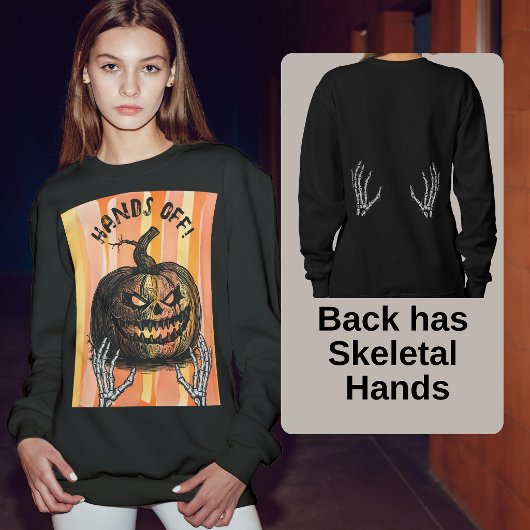 Gothische Skeletthände makabrer Jack-o-lantern Sweatshirt