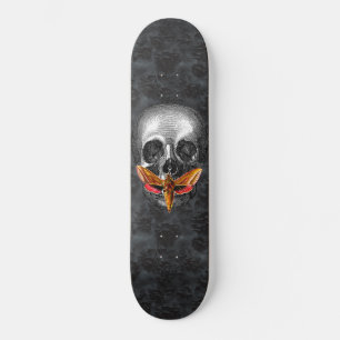 Gothische Stille der Schädelmotte Dunkel  Skateboard